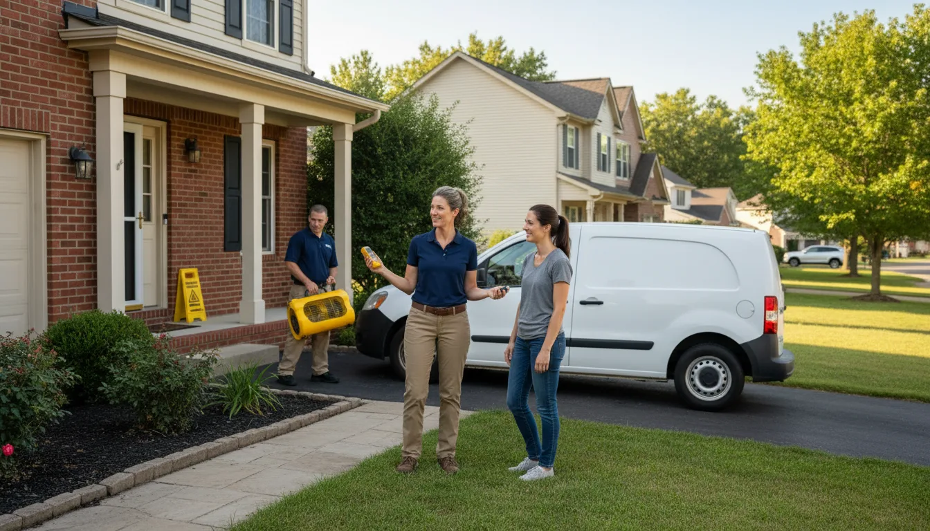 Residential water damage restoration in Alsey, IL
